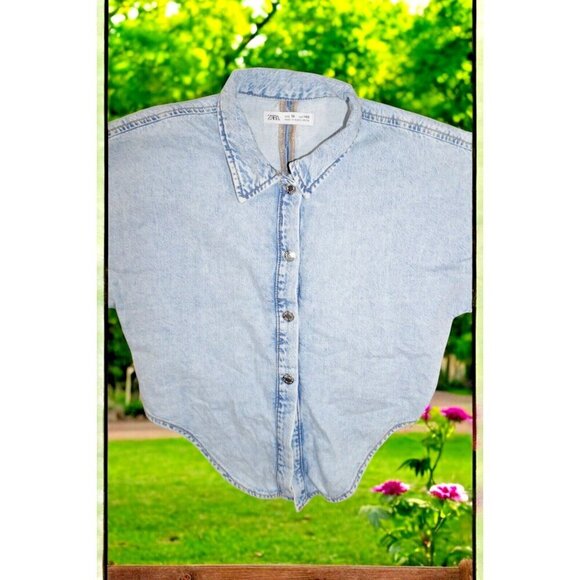 Zara Kids Cropped Jean Top Size 10-11 Yrs - Picture 4 of 8